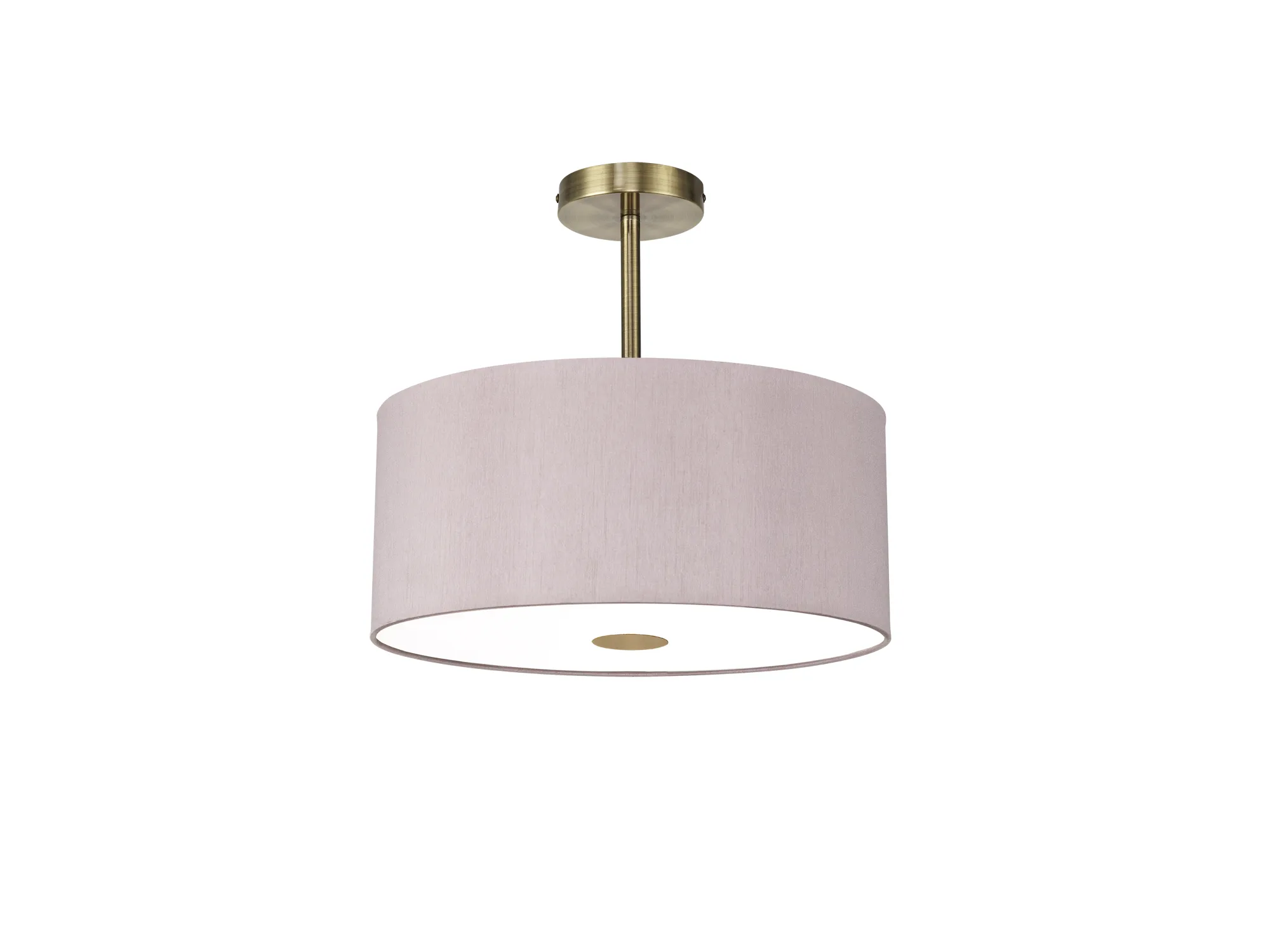 Baymont 40cm Semi Flush Flush 5 Light Antique Brass, Taupe/Halo Gold, Frosted Diffuser DK0498  Deco Baymont AB TA